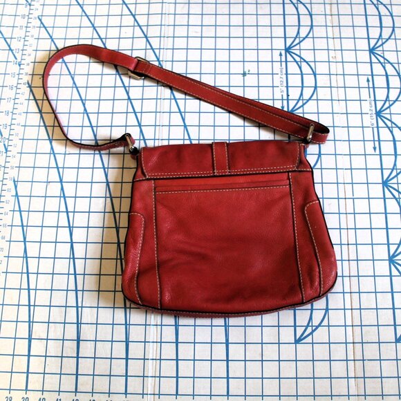 Fossil Pebbled Leather Shoulder Crossbody Messenger Bag, Salmon Pink, Very Nice! - Picture 2 of 7